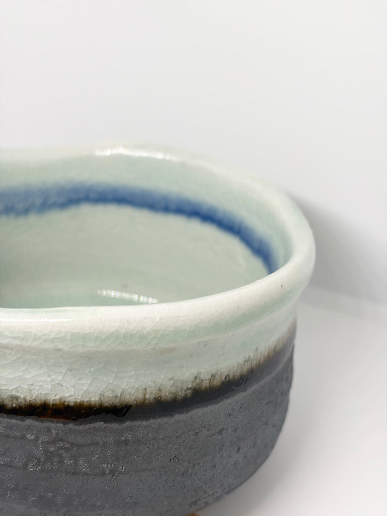 Two-toned Blue Nurisabi Matcha Bowl