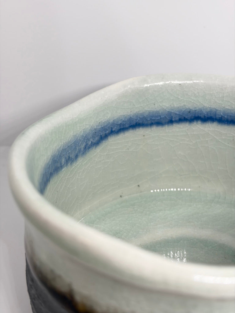 Two-toned Blue Nurisabi Matcha Bowl